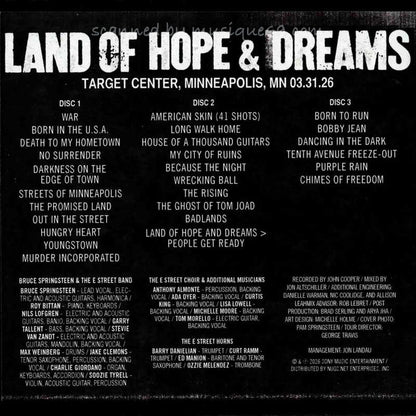 Bruce Springsteen & The E Street Band - Target Center, Minneapolis, MN | 03.31.26: US Exclusive Edition (CD)