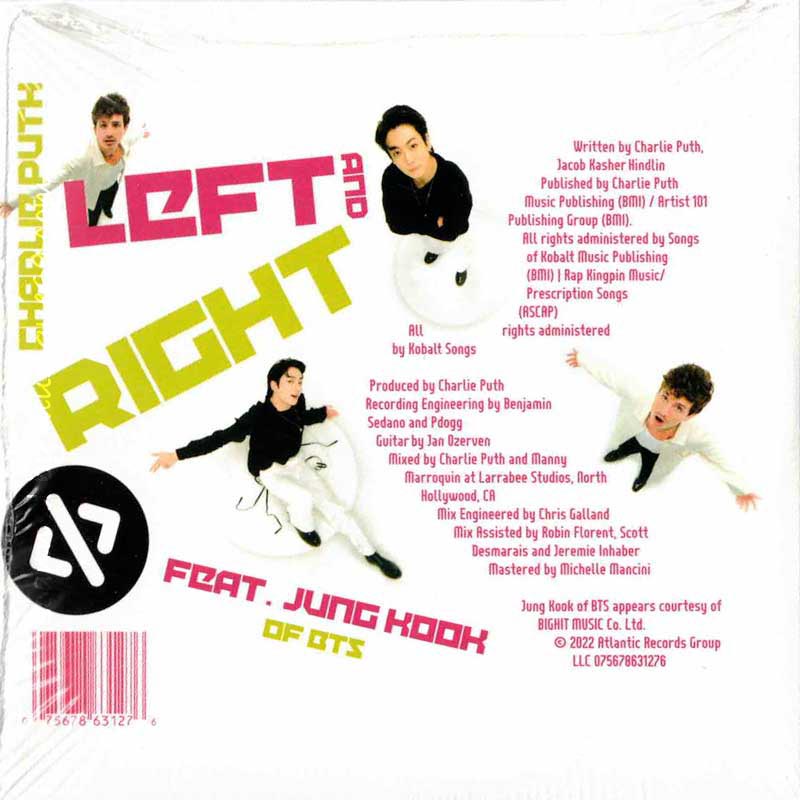 チャーリープース Charlie Puth feat. Jung Kook of BTS - Left and Right: Exclusive Limited Edition Single (CD)