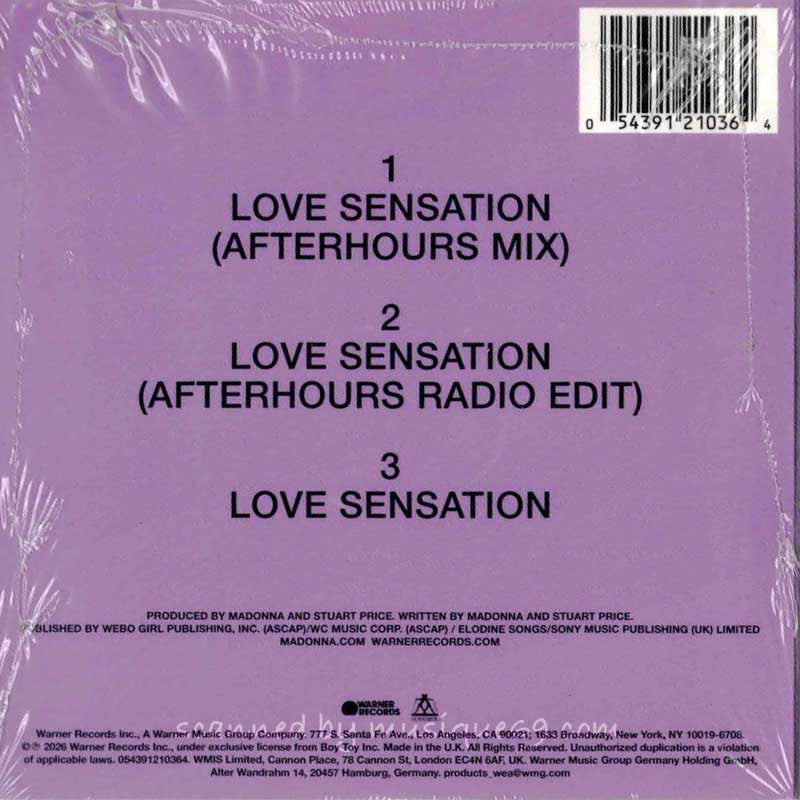 Madonna & Kylie - Love Sensation: Exclusive AU Edition/ Purple Cover Artwork Single (CD)
